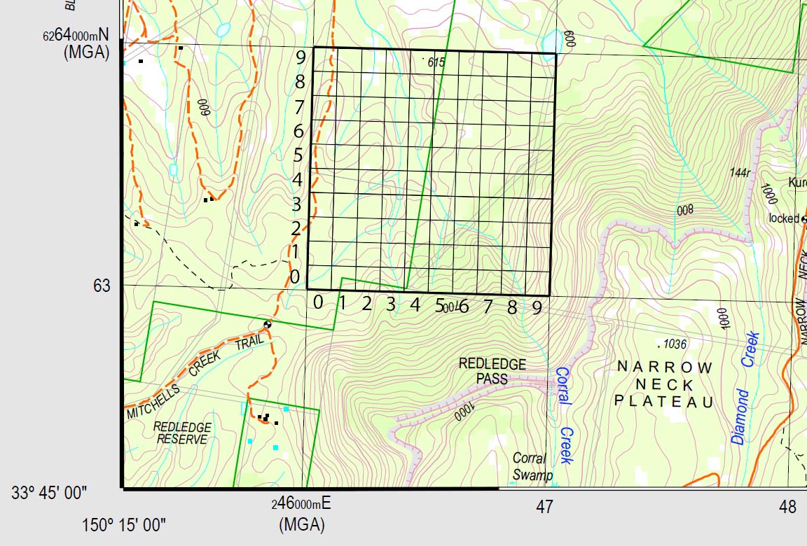 Excerpt from Katoomba map showing grid reference